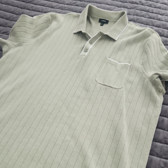 Express Men's Polo Shirt - Light Olive - Picture 3 of 4